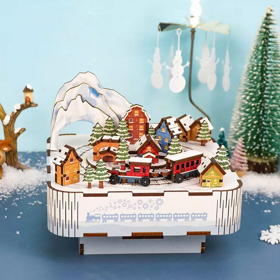 Christmas Northland Train DIY Wooden Music Box – Fifijoy