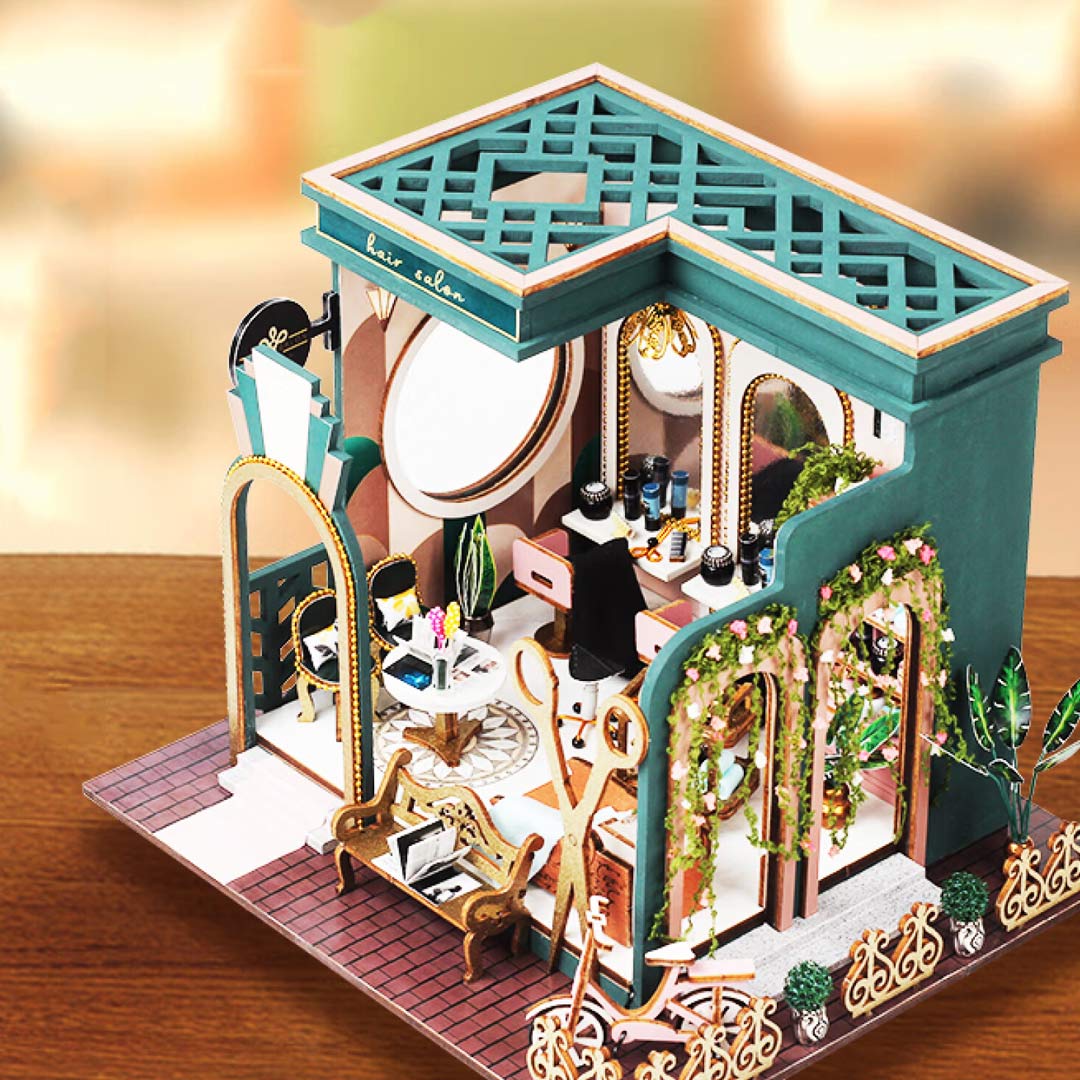 Hair Salon Shop DIY Miniature House Kit Fifijoy