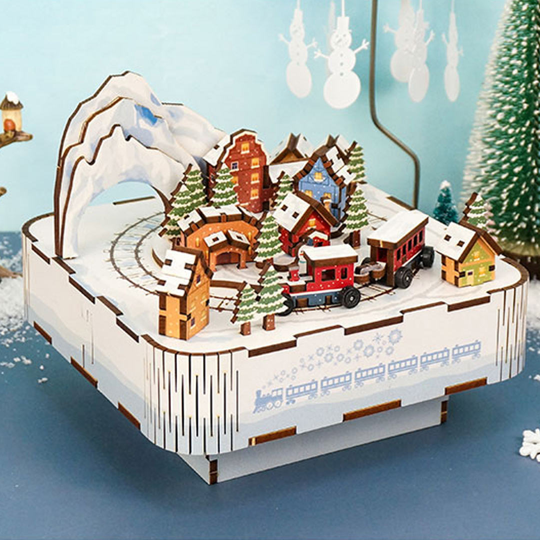 Christmas Northland Train DIY Wooden Music Box – Fifijoy