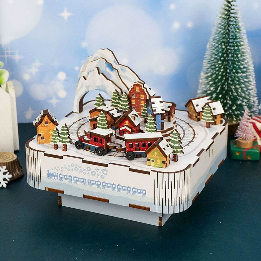 Christmas Northland Train DIY Wooden Music Box – Fifijoy
