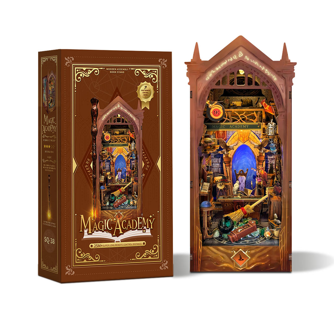 Magic Academy 3D Wooden Book Nook Kit Fifijoy