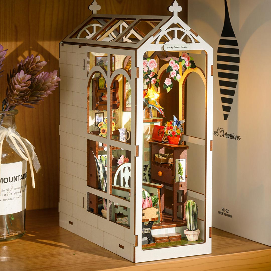 Lucky Flower House DIY Wooden Book Nook Shelf Insert – Fifijoy