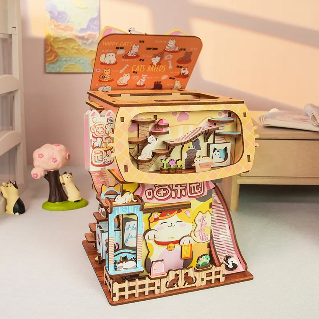 Cats' House Desk Bin DIY Miniature Fifijoy