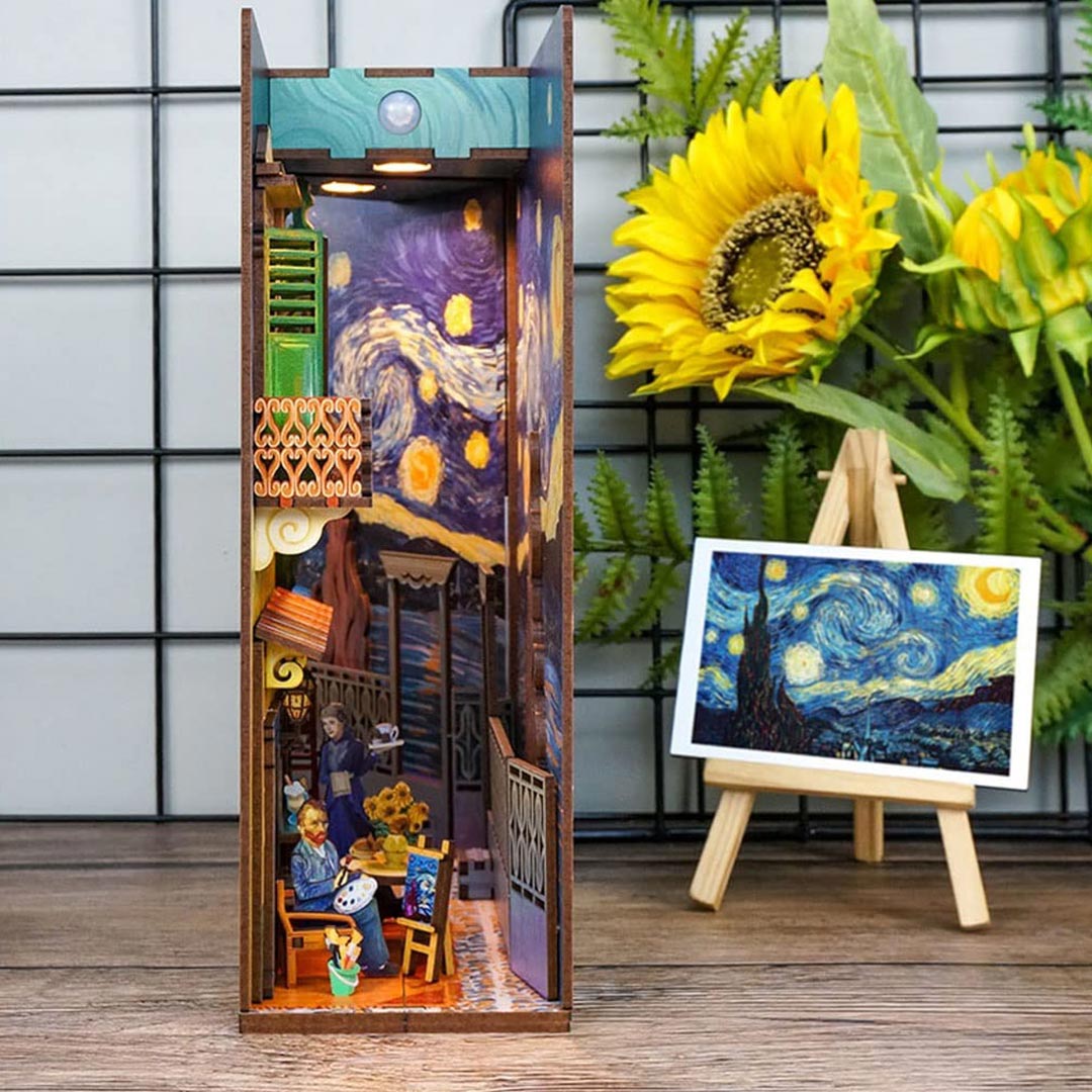 Vaorwne Book Nook DIY Buchtstütze - Japanische Bücherregal Deko 10,2x12,3x5,4cm