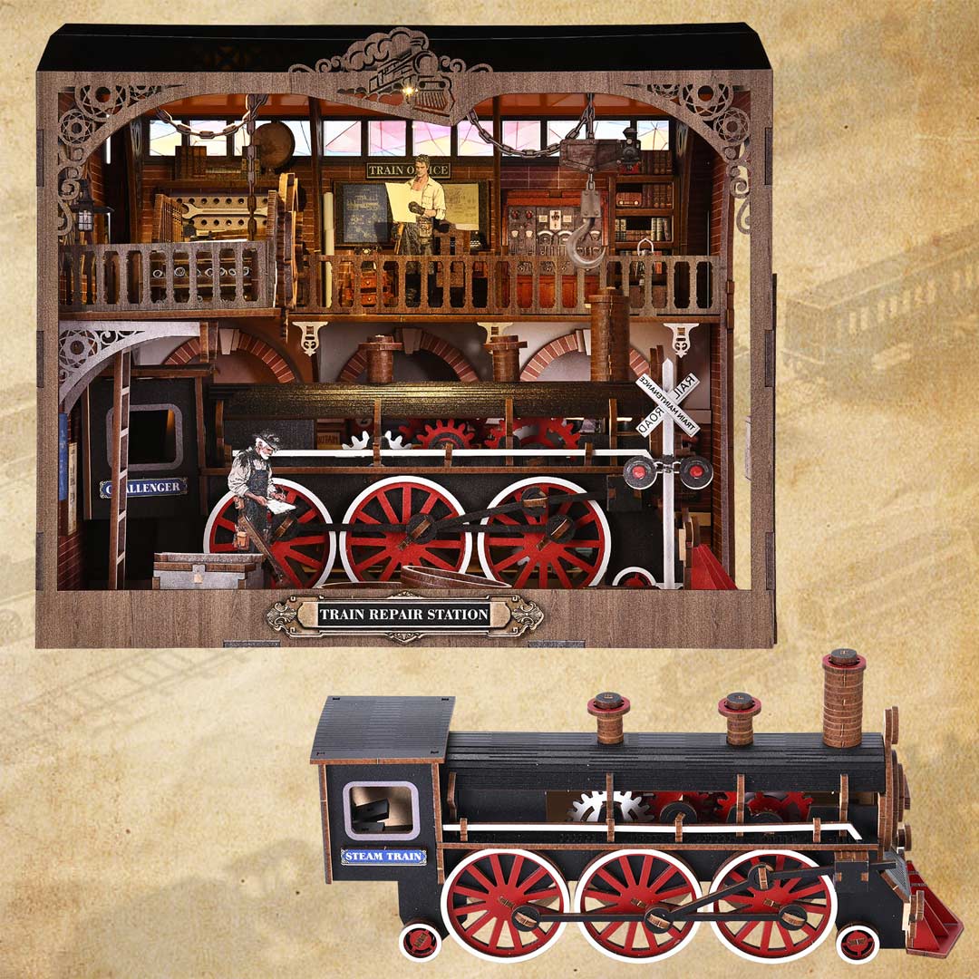 Train Repair Station DIY Book Nook Kit