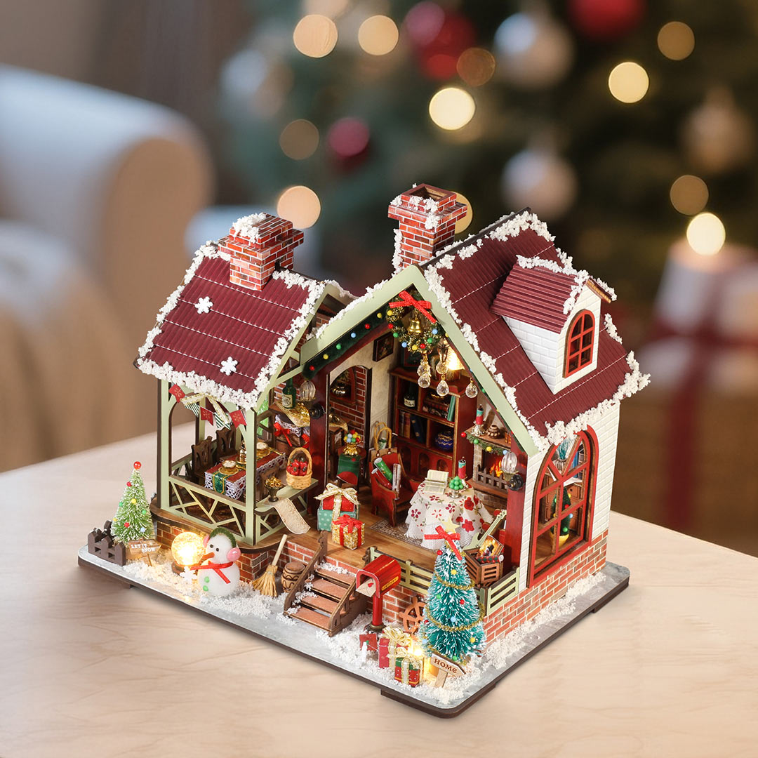 Warm Christmas Lodge DIY Miniature House Kit