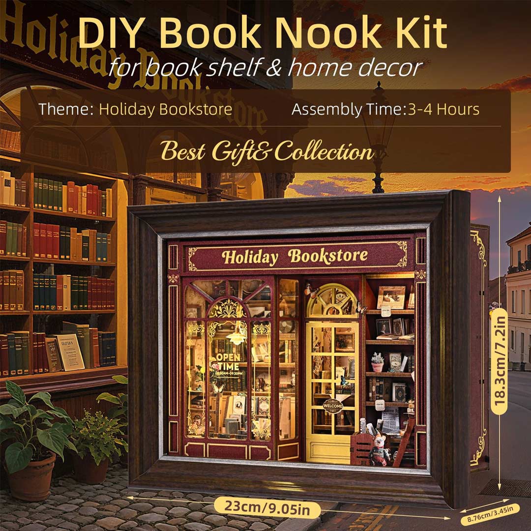 Holiday Bookstore DIY Photo Frame Miniature Kit