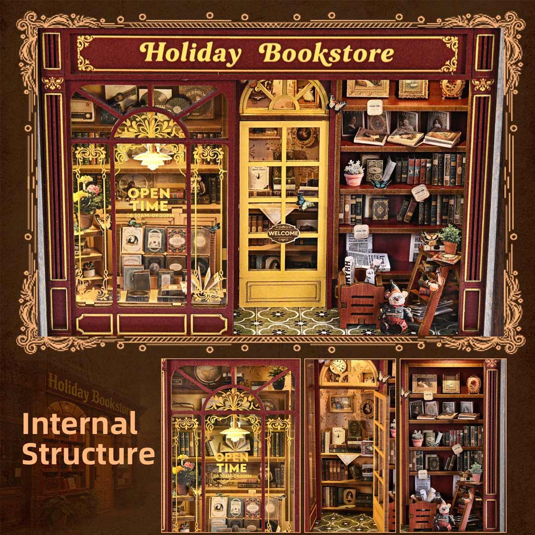 Holiday Bookstore DIY Photo Frame Miniature Kit