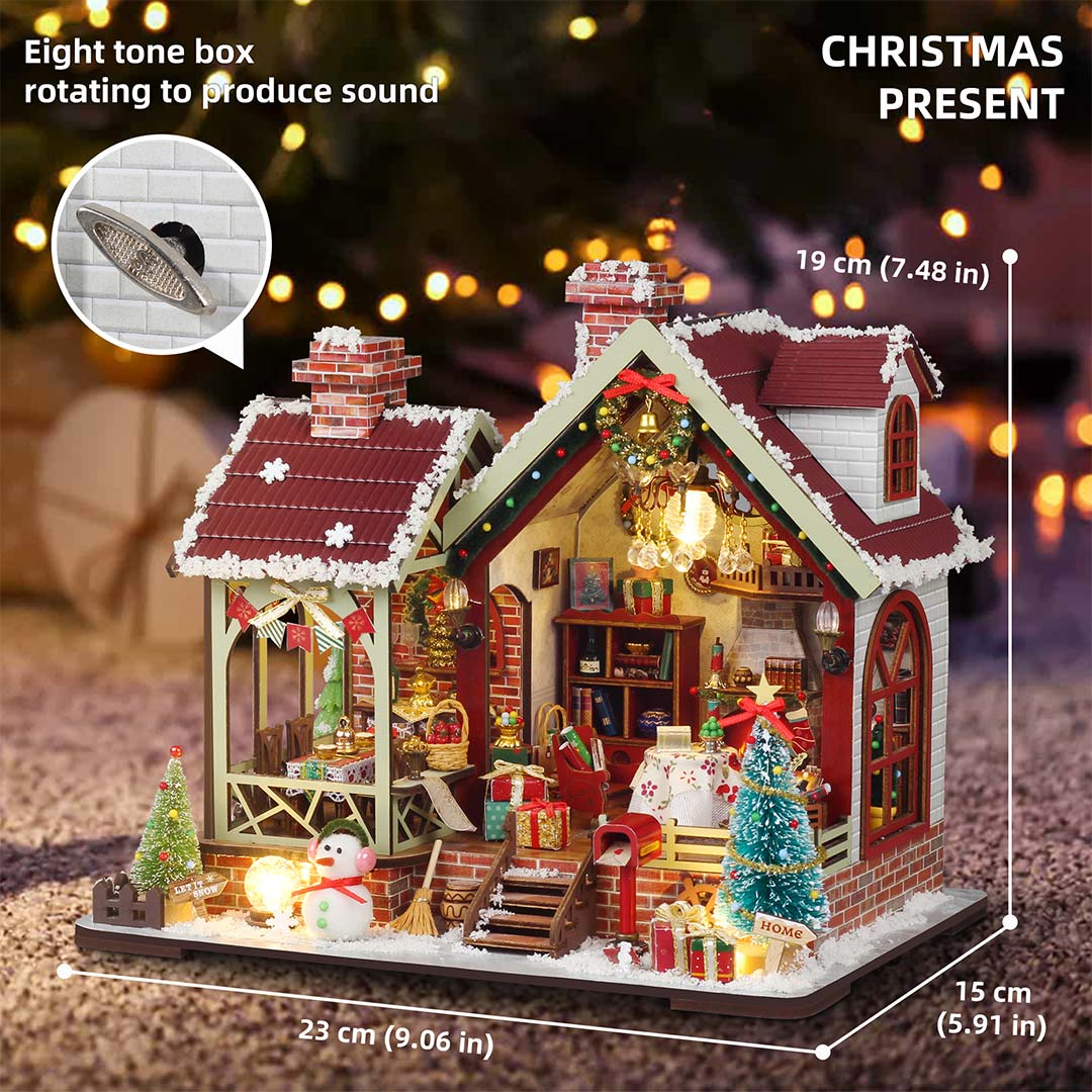 Warm Christmas Lodge DIY Miniature House Kit