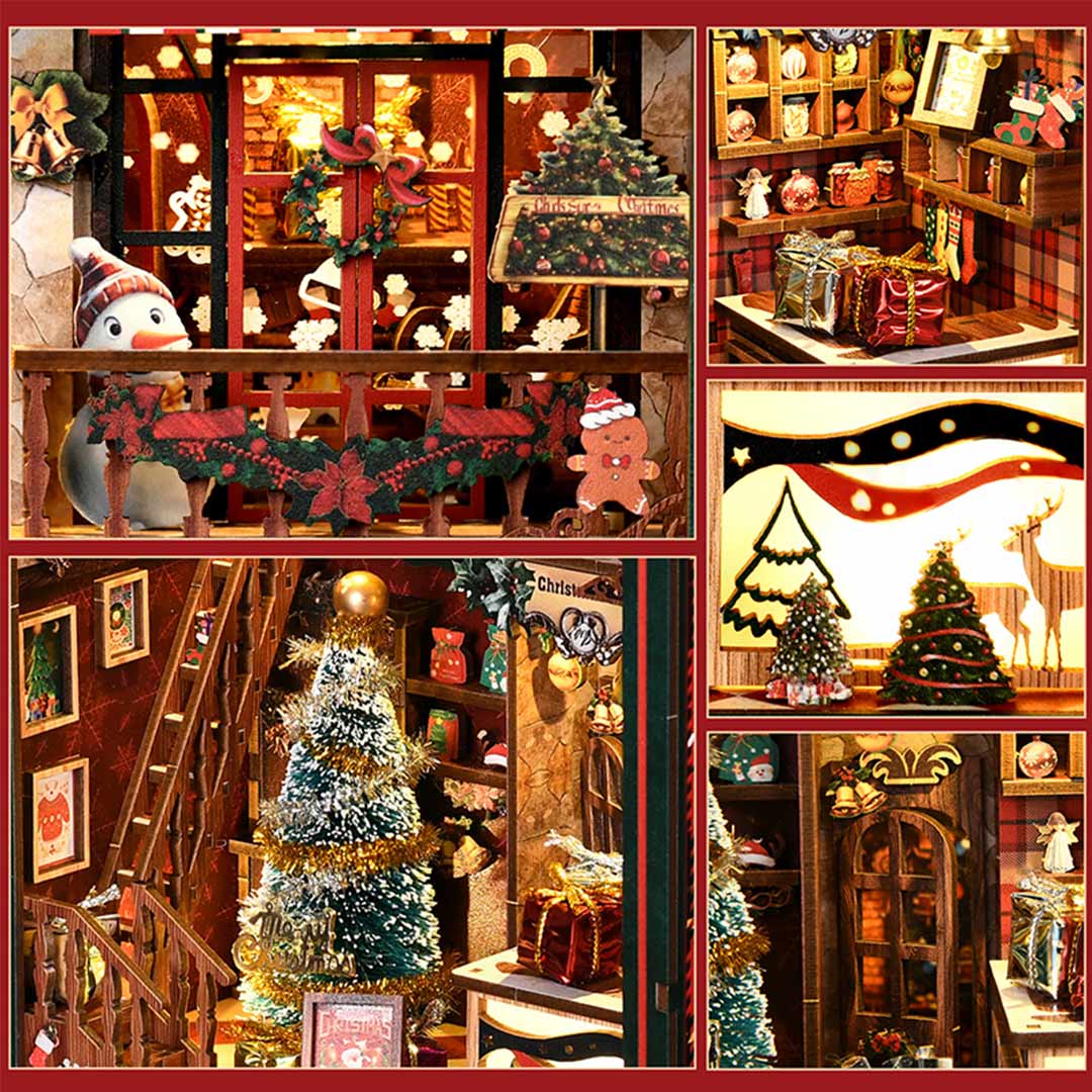Christmas Shop DIY Wooden Book Nook Kit