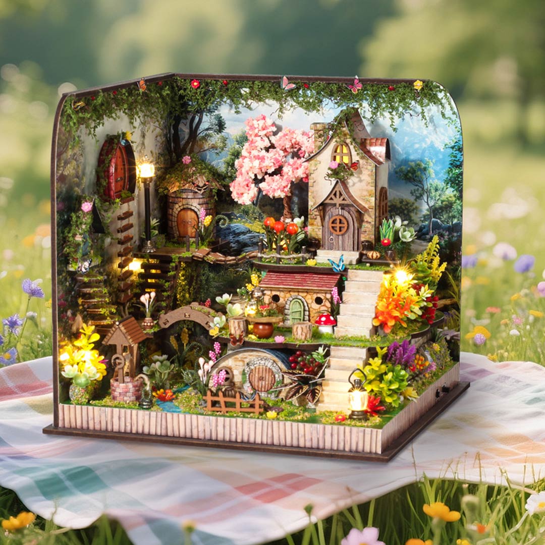 dolls house miniature plants and flowers Whispering Woods DIY Miniature Dollhouse Kit – Fifijoy