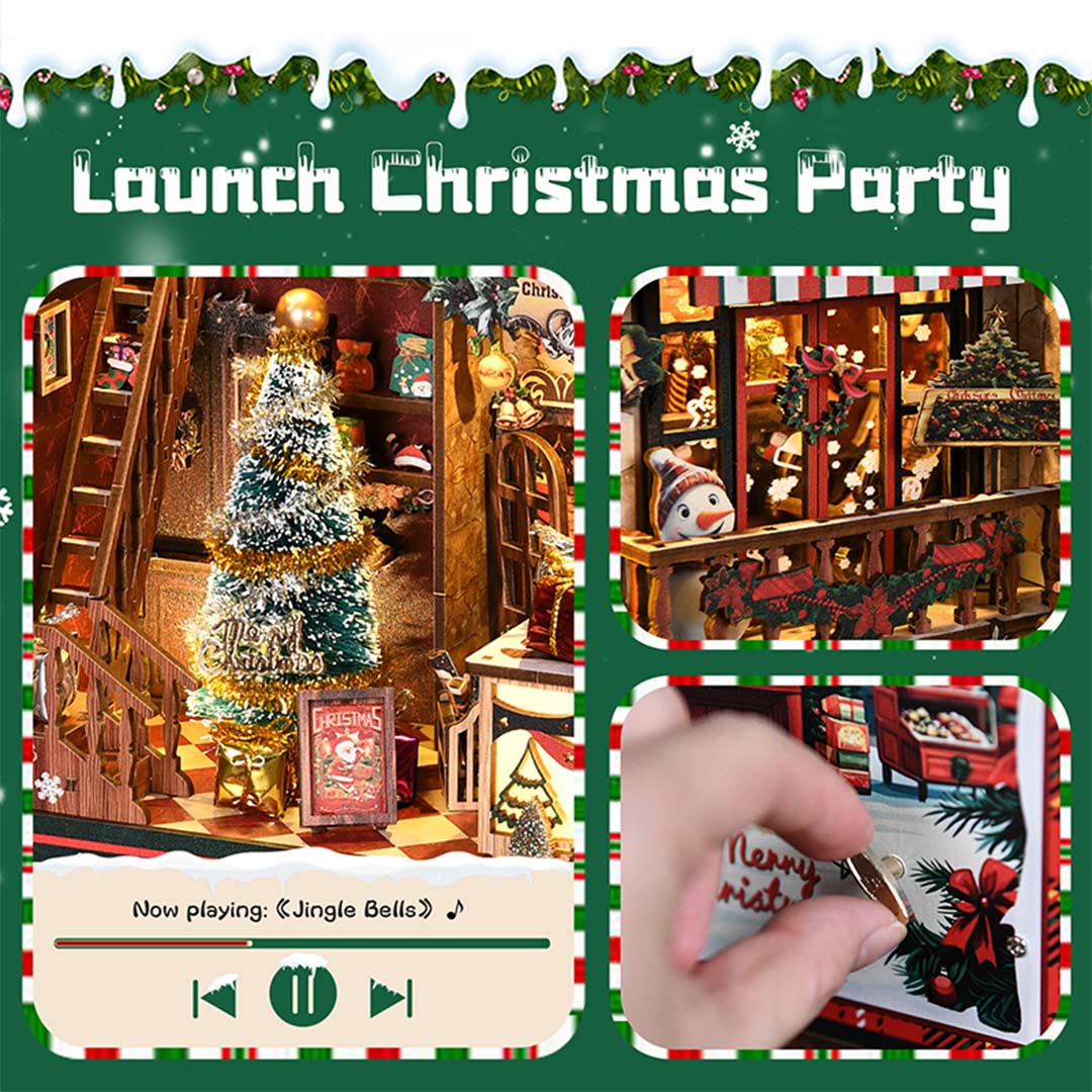 Christmas Shop DIY Wooden Book Nook Kit