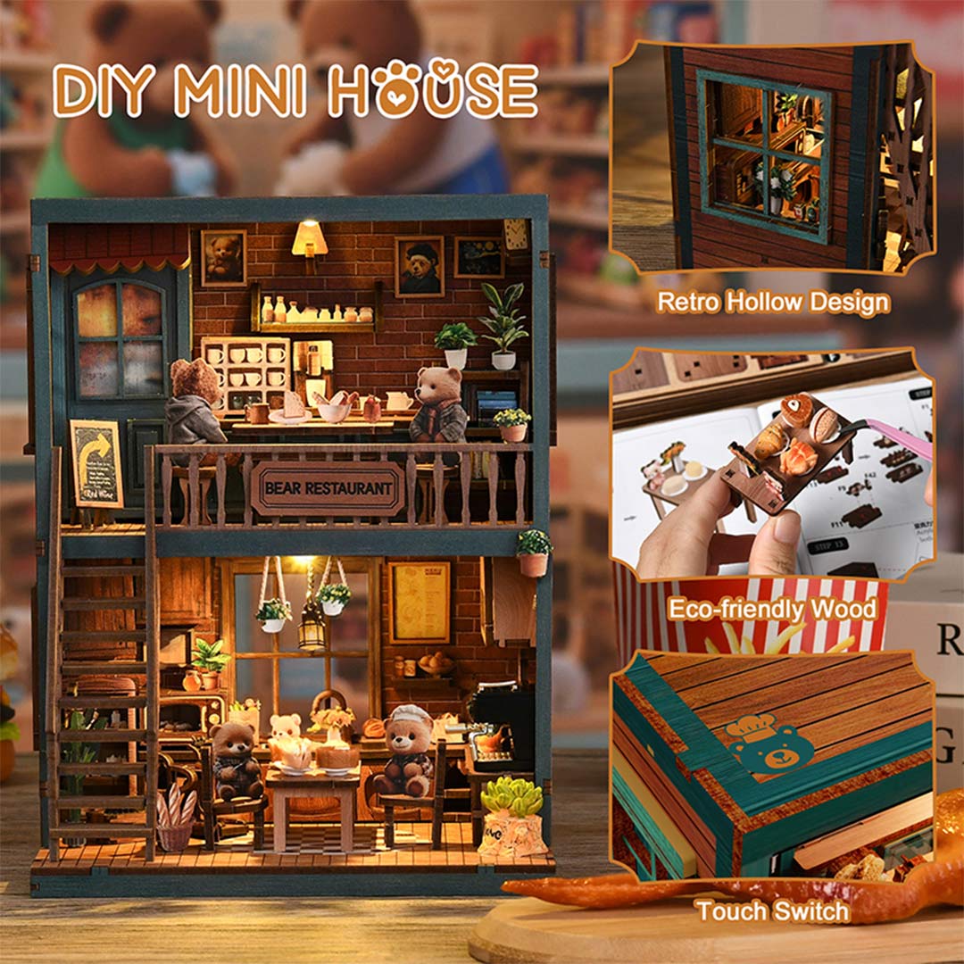Bear Restaurant DIY Miniature House Kit