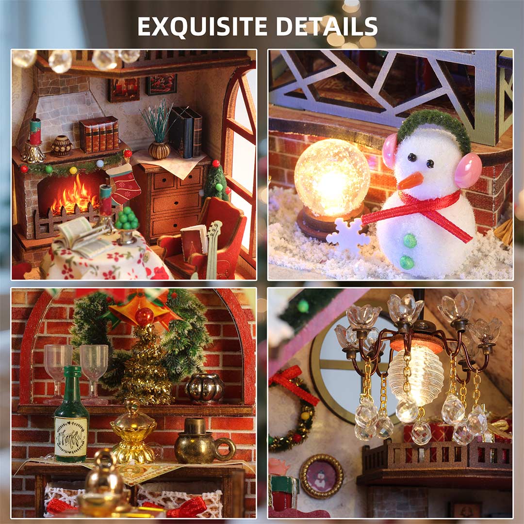 Warm Christmas Lodge DIY Miniature House Kit