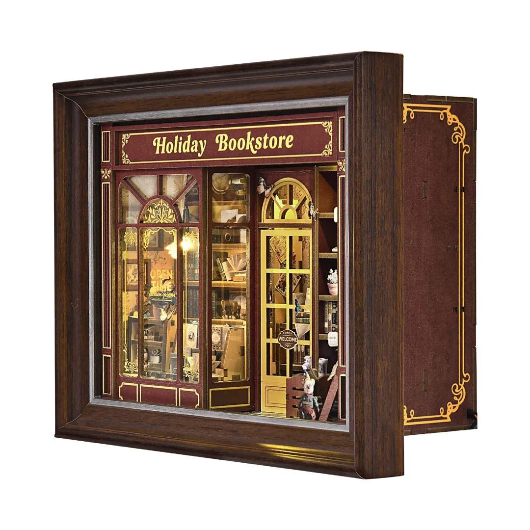 Holiday Bookstore DIY Photo Frame Miniature Kit