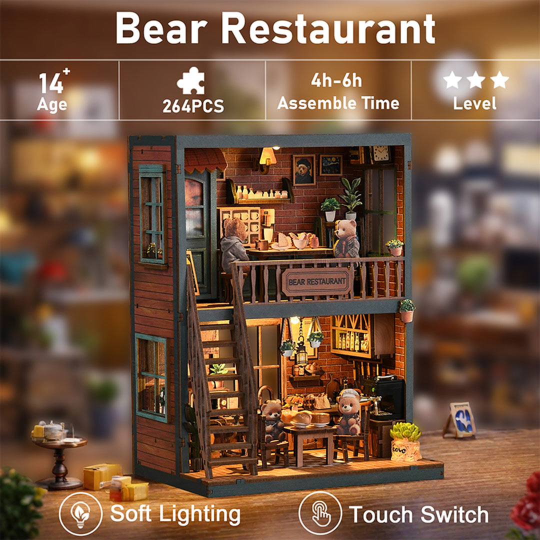 Bear Restaurant DIY Miniature House Kit