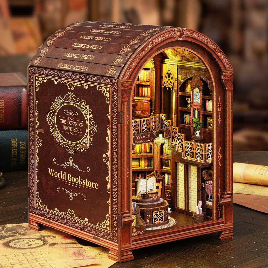 Wanguo Bookstore DIY Wooden Book Nook Kit