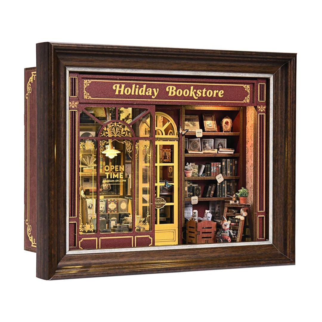 Holiday Bookstore DIY Photo Frame Miniature Kit