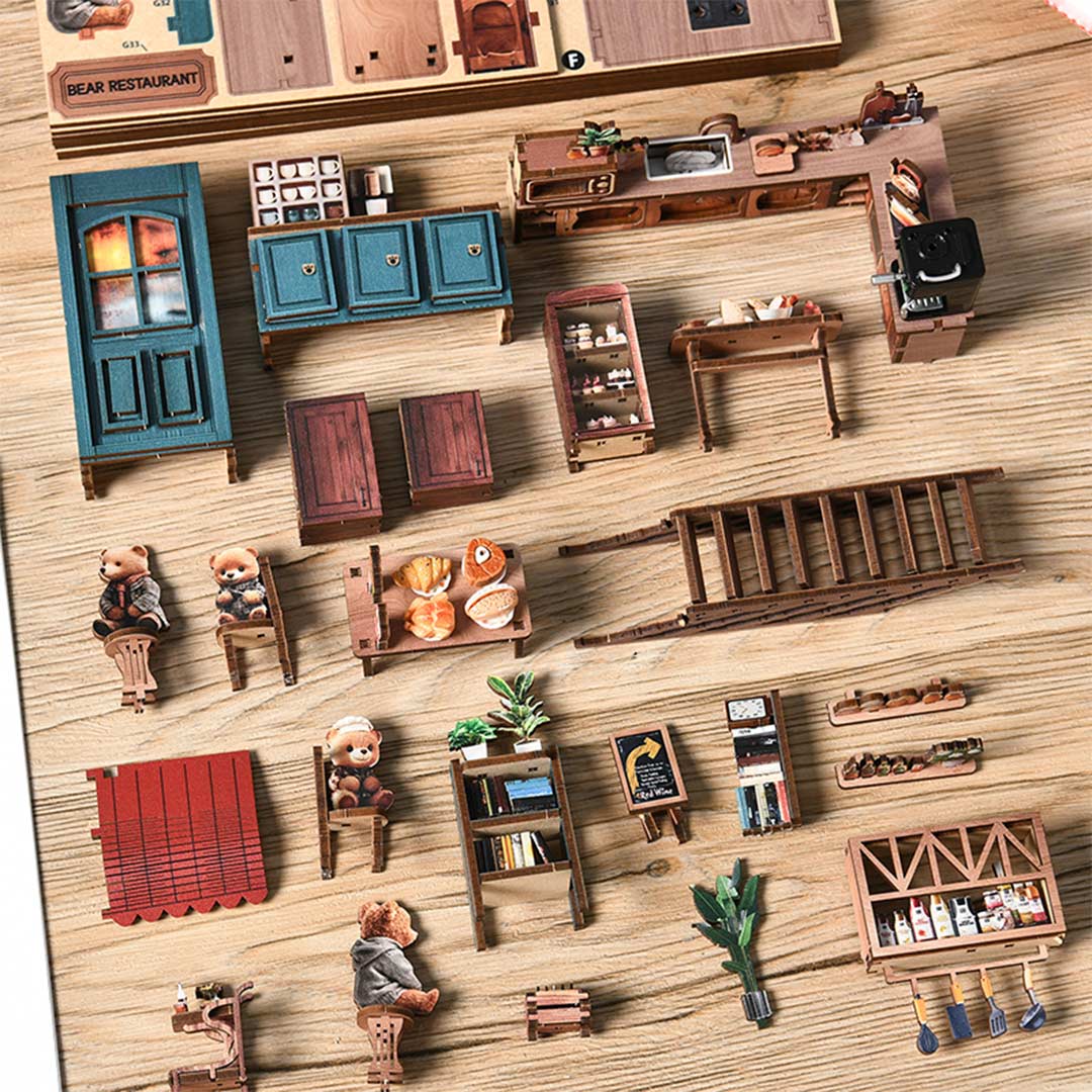 Bear Restaurant DIY Miniature House Kit