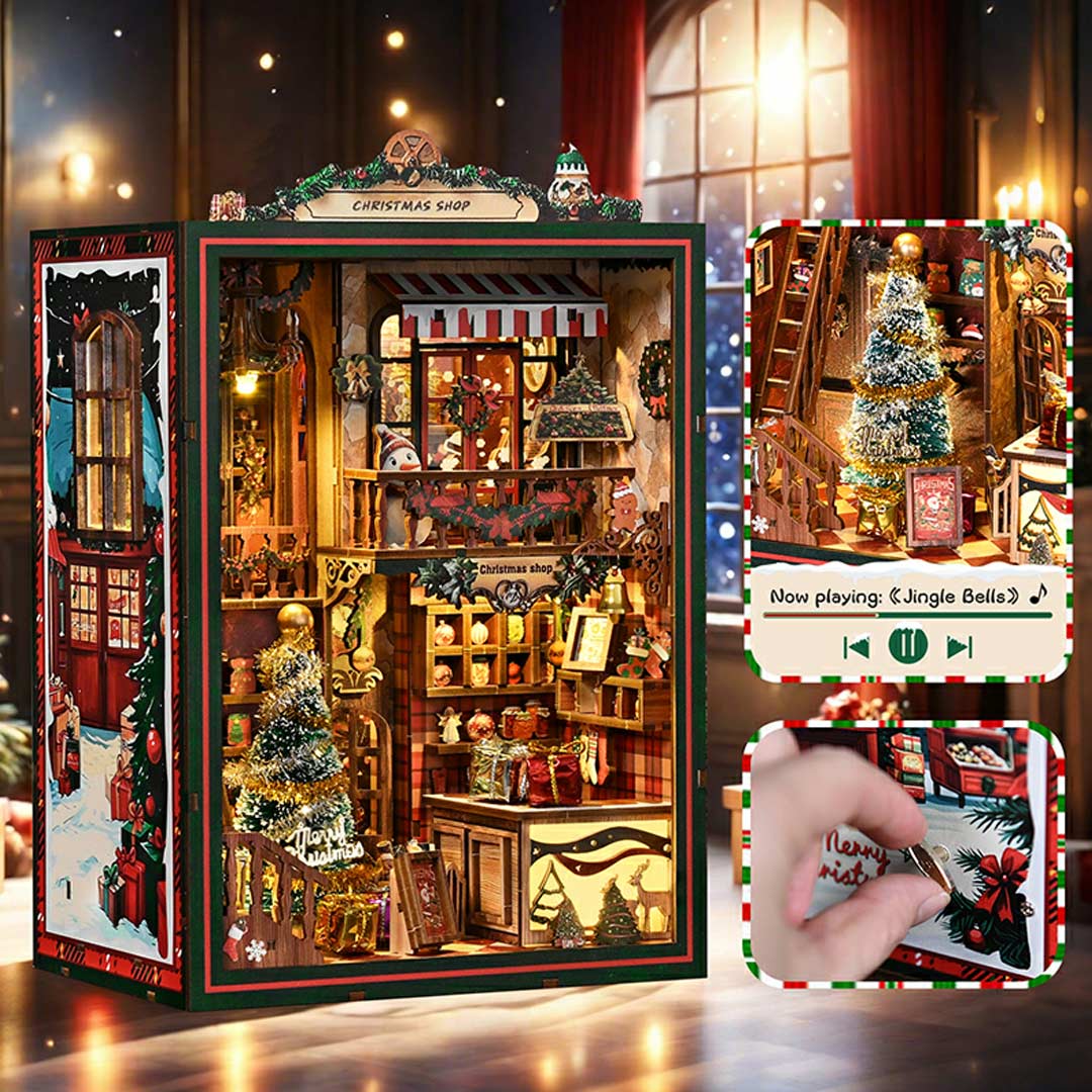 Christmas Shop DIY Wooden Book Nook Kit