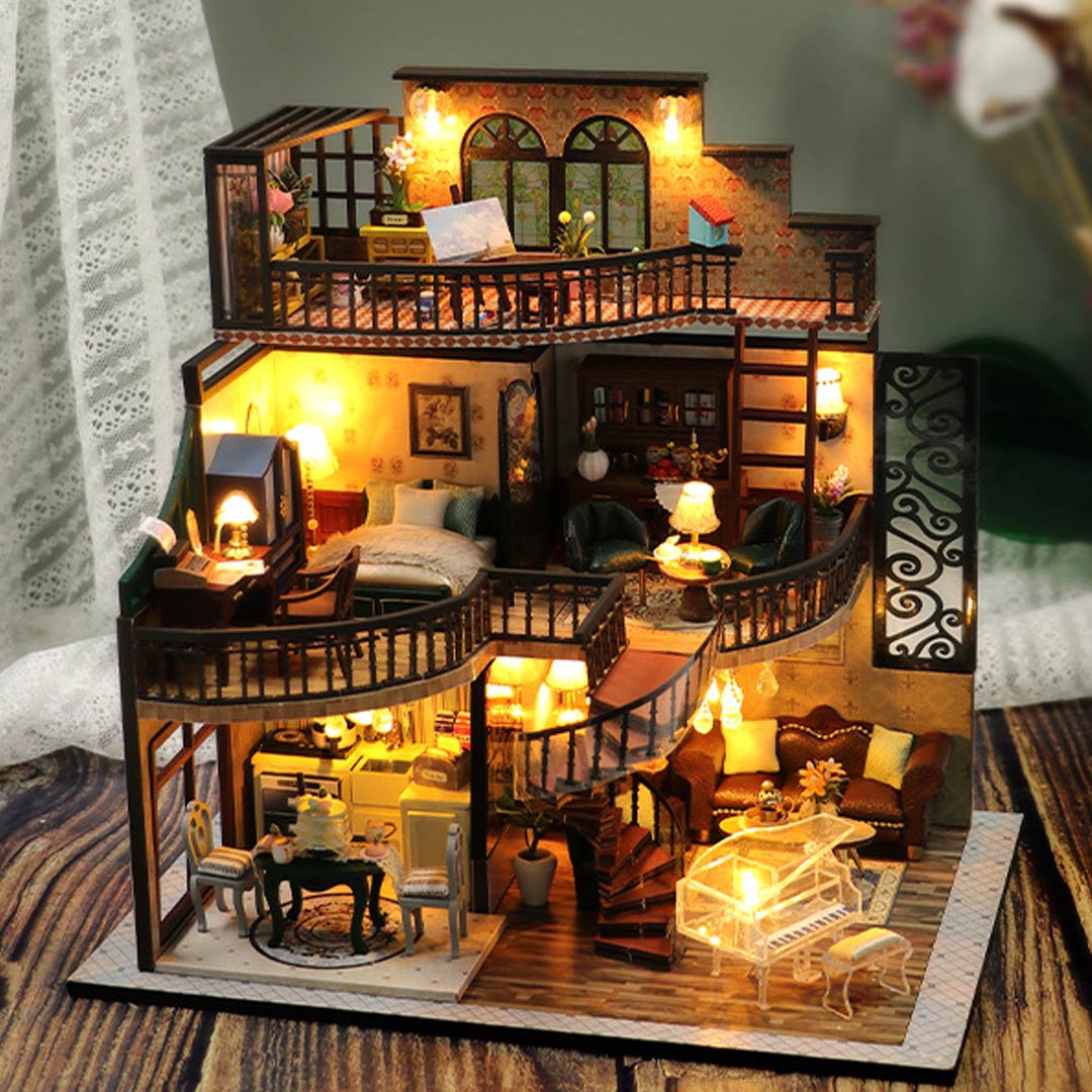 Dream Building Pavilion DIY Dollhouse Miniature Kit