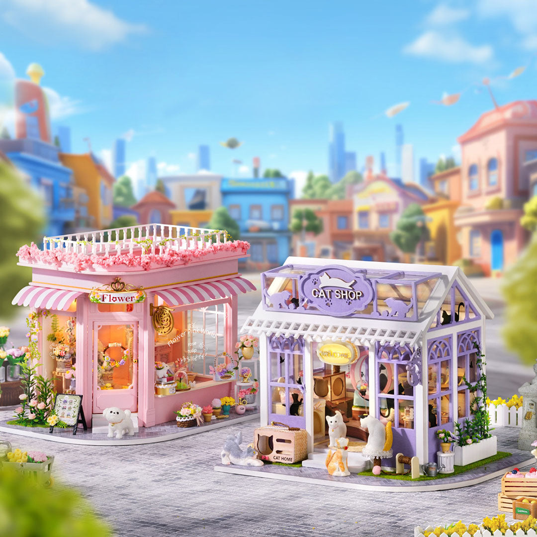 Colorful Flower Shop DIY Miniature Dollhouse Kit