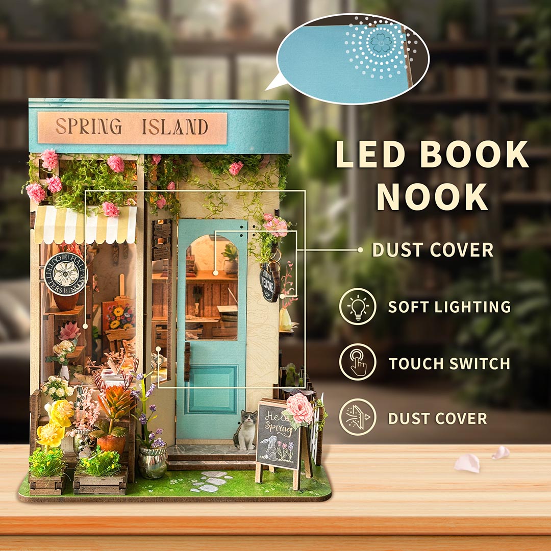 Spring Island DIY Book Nook Bookshelf Insert Decor