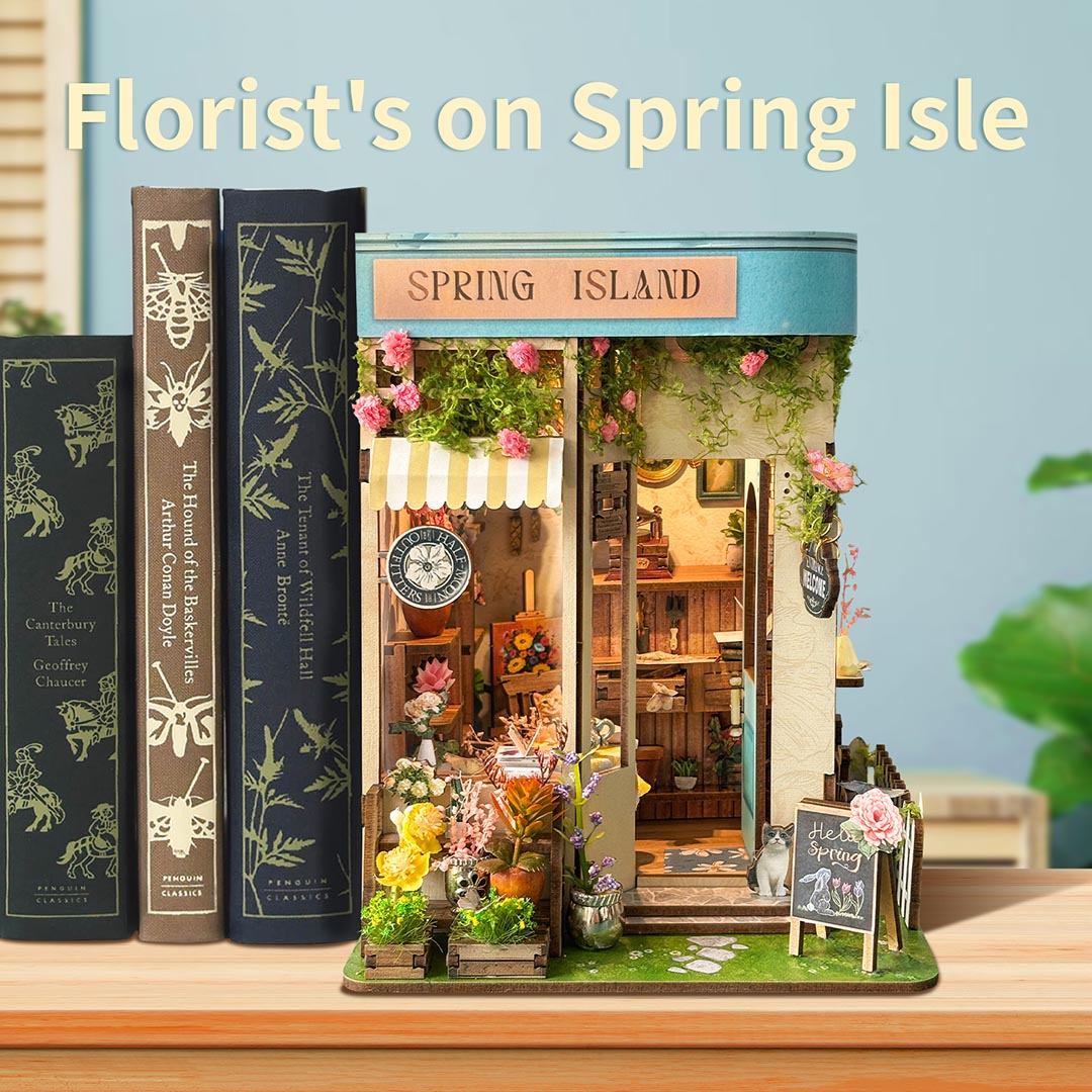 Spring Island DIY Book Nook Bookshelf Insert Decor
