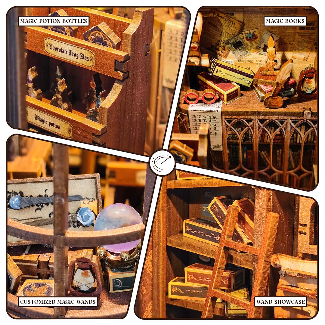 Magic Wand Shop Book Nook Shelf Insert