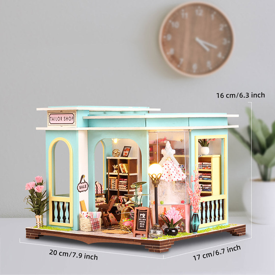 Tailor Shop DIY Miniature House Dollhouse Kit