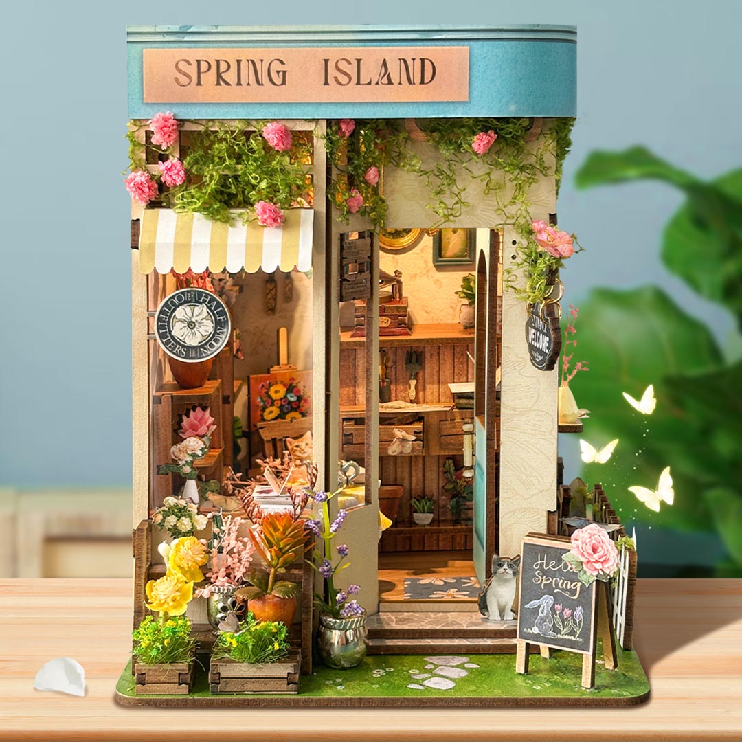 Spring Island DIY Book Nook Bookshelf Insert Decor