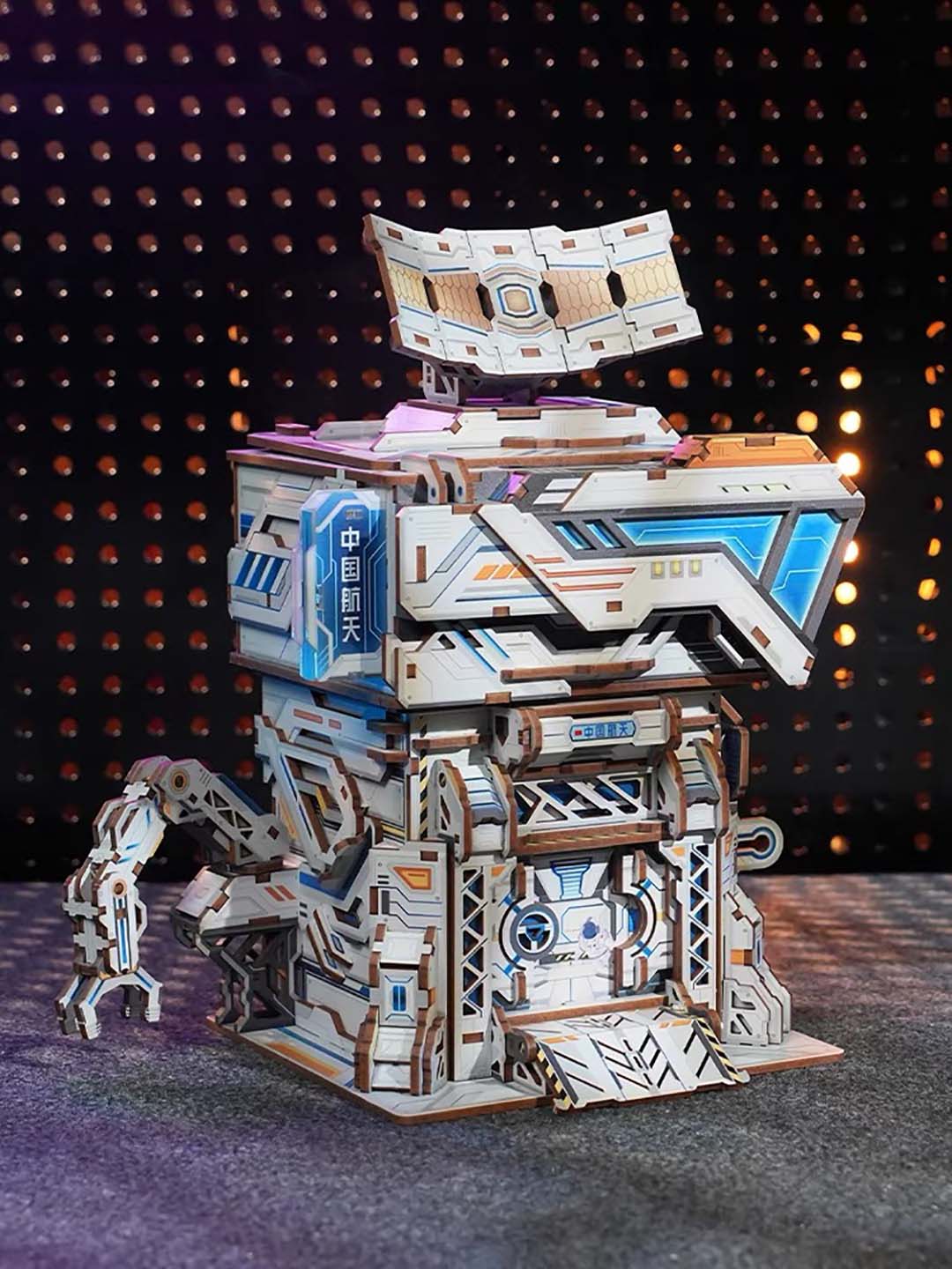 Moon Probe Base DIY Wooden Miniature Model Storage House – Fifijoy