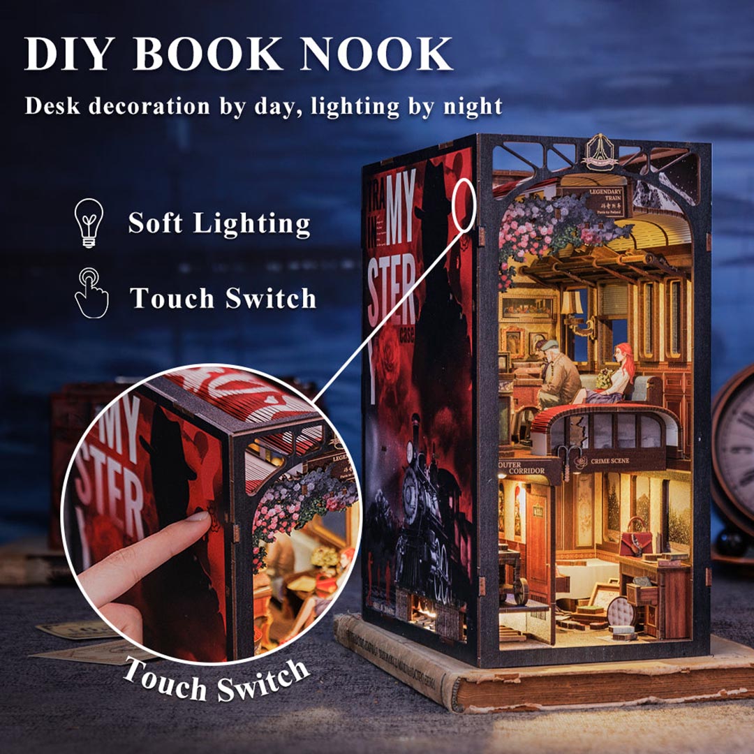 Train Mystery DIY Wooden Book Nook Kit