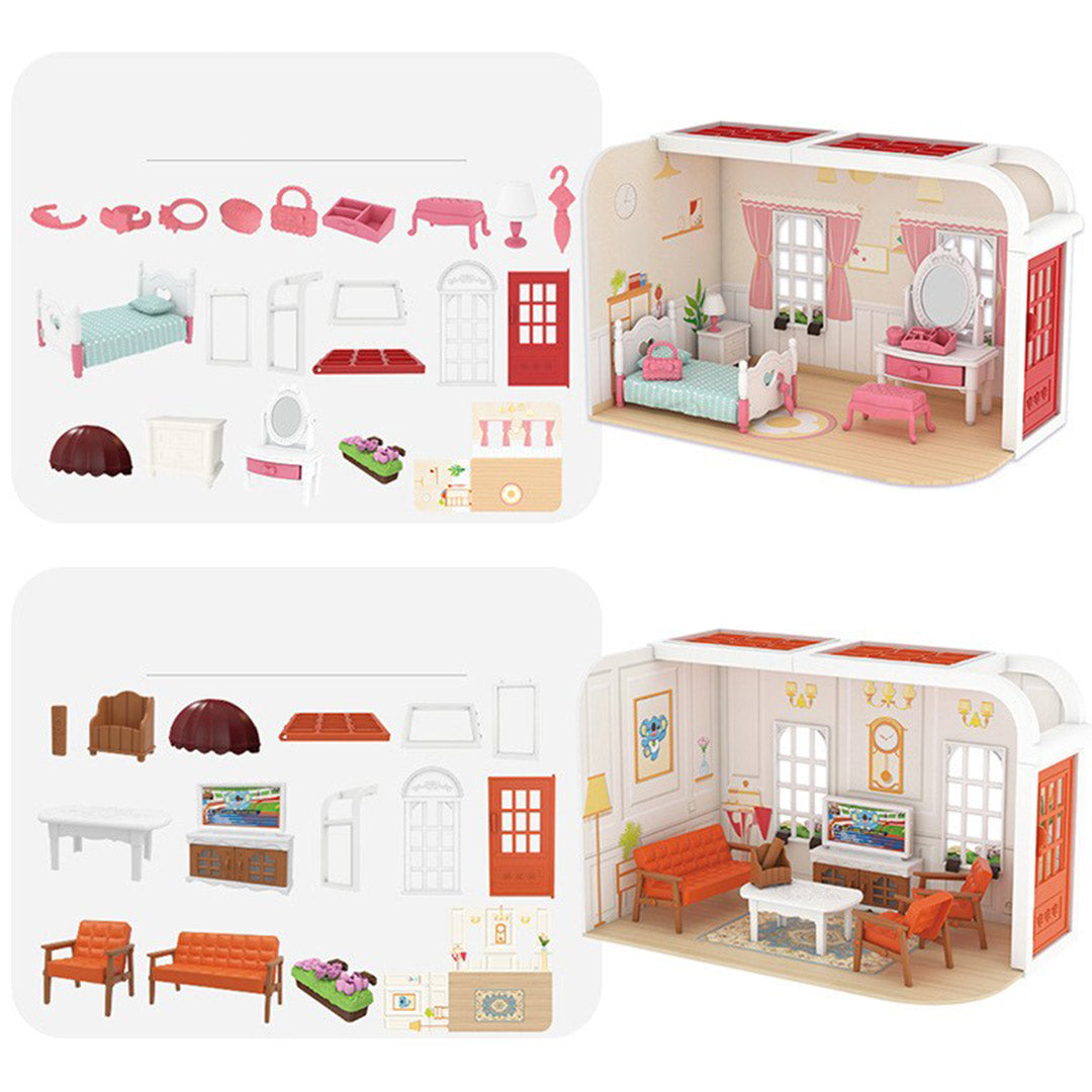 Mini Scene Kitchen Bedroom Dollhouse Kit