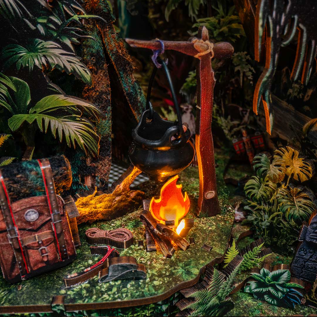 Jungle Adventure DIY Wooden Book Nook Shelf Insert – Fifijoy