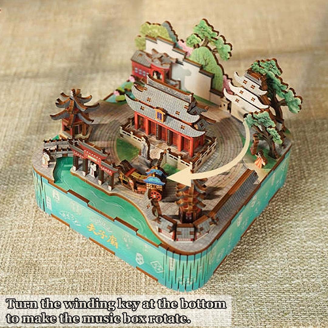 Confucius Temple DIY Wooden Music Box
