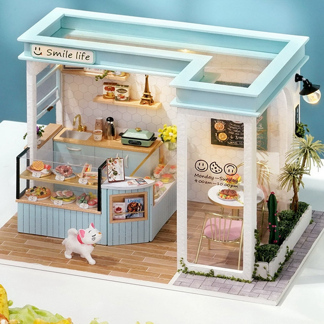 Sunshine Tea Shop Dollhouse Miniature DIY House Kit