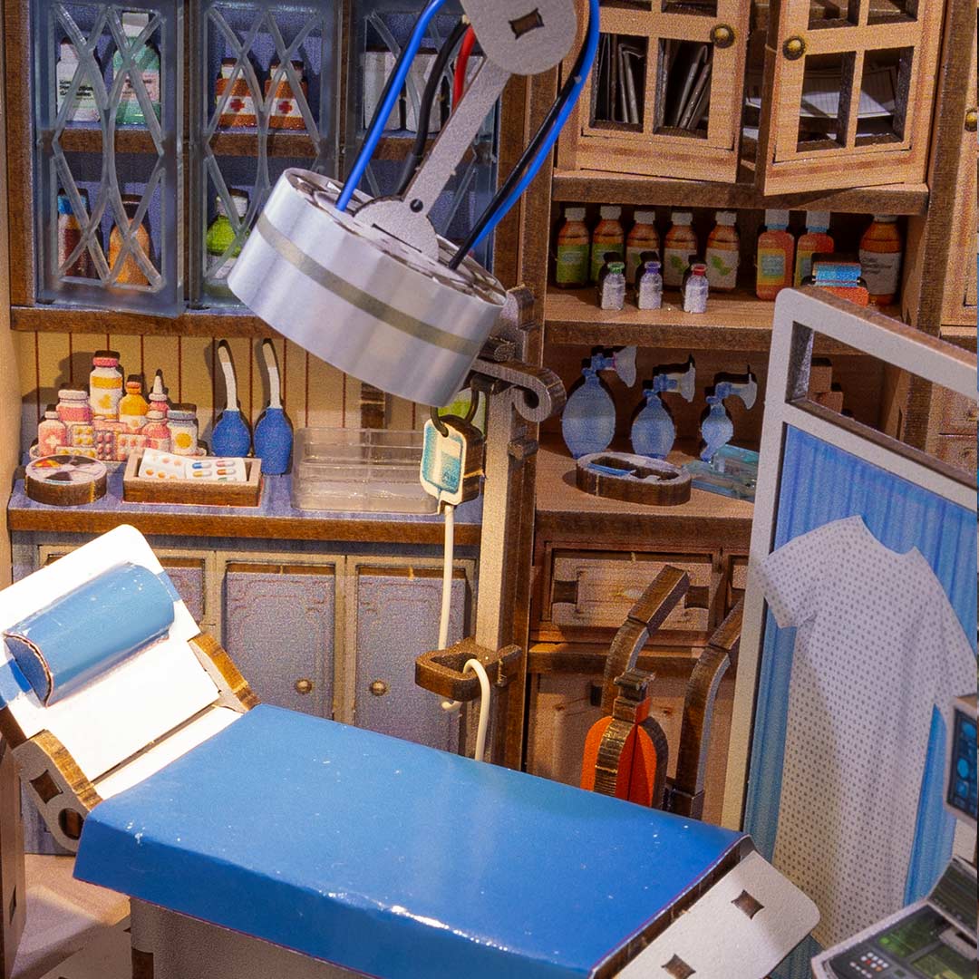 Doctor's Office DIY Wooden Book Nook Shelf Insert