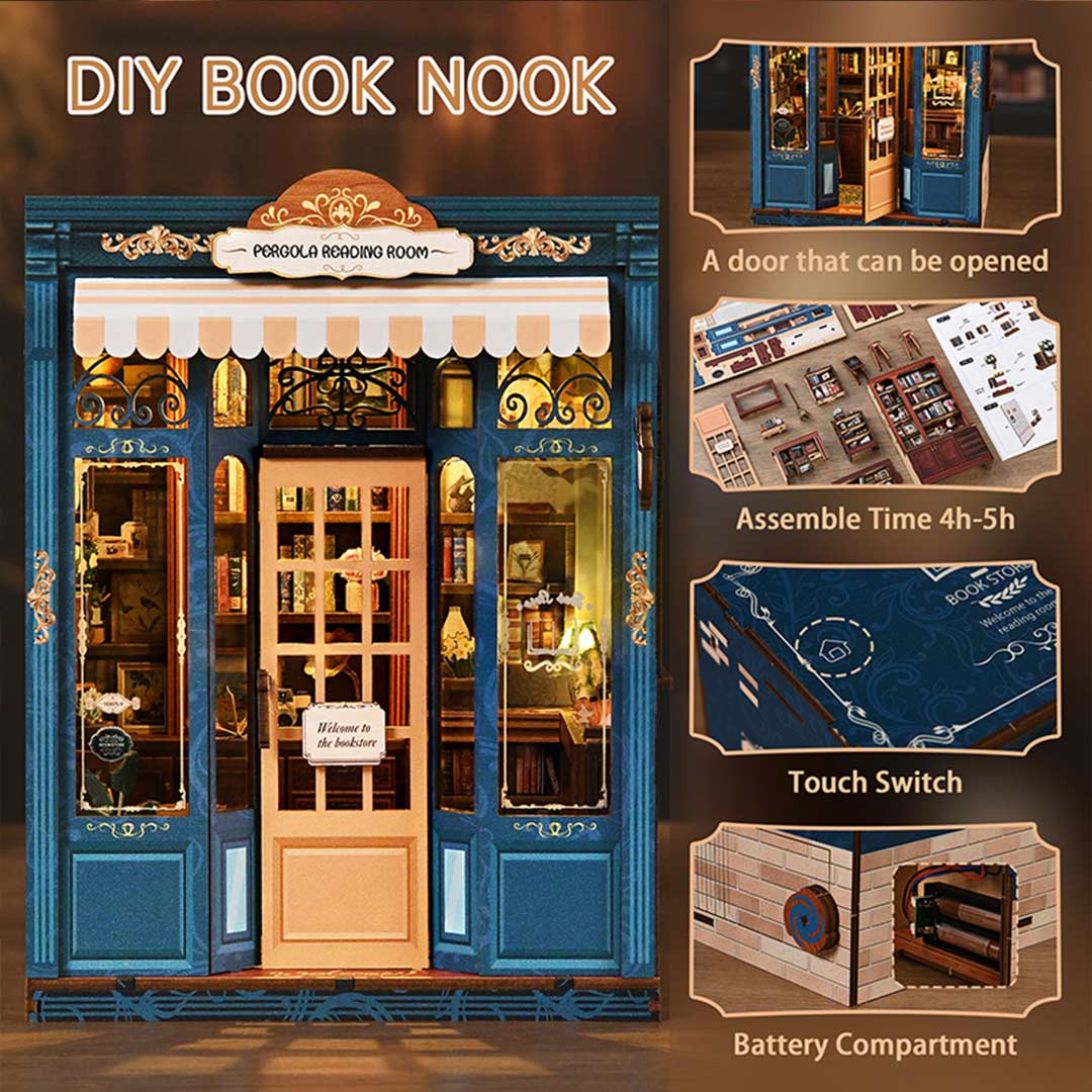 Pergola Reading Room DIY Wooden Book Nook Shelf Insert