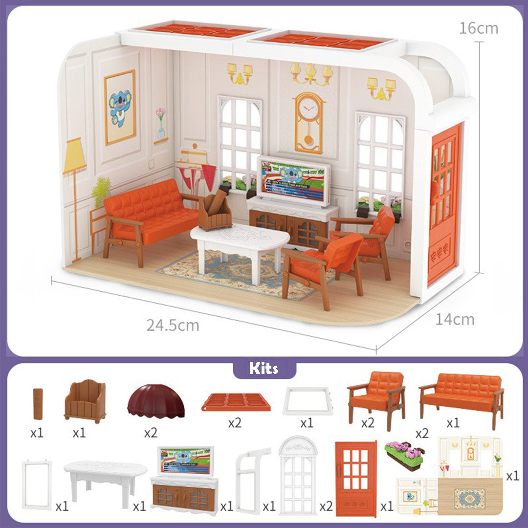 Mini Scene Kitchen Bedroom Dollhouse Kit