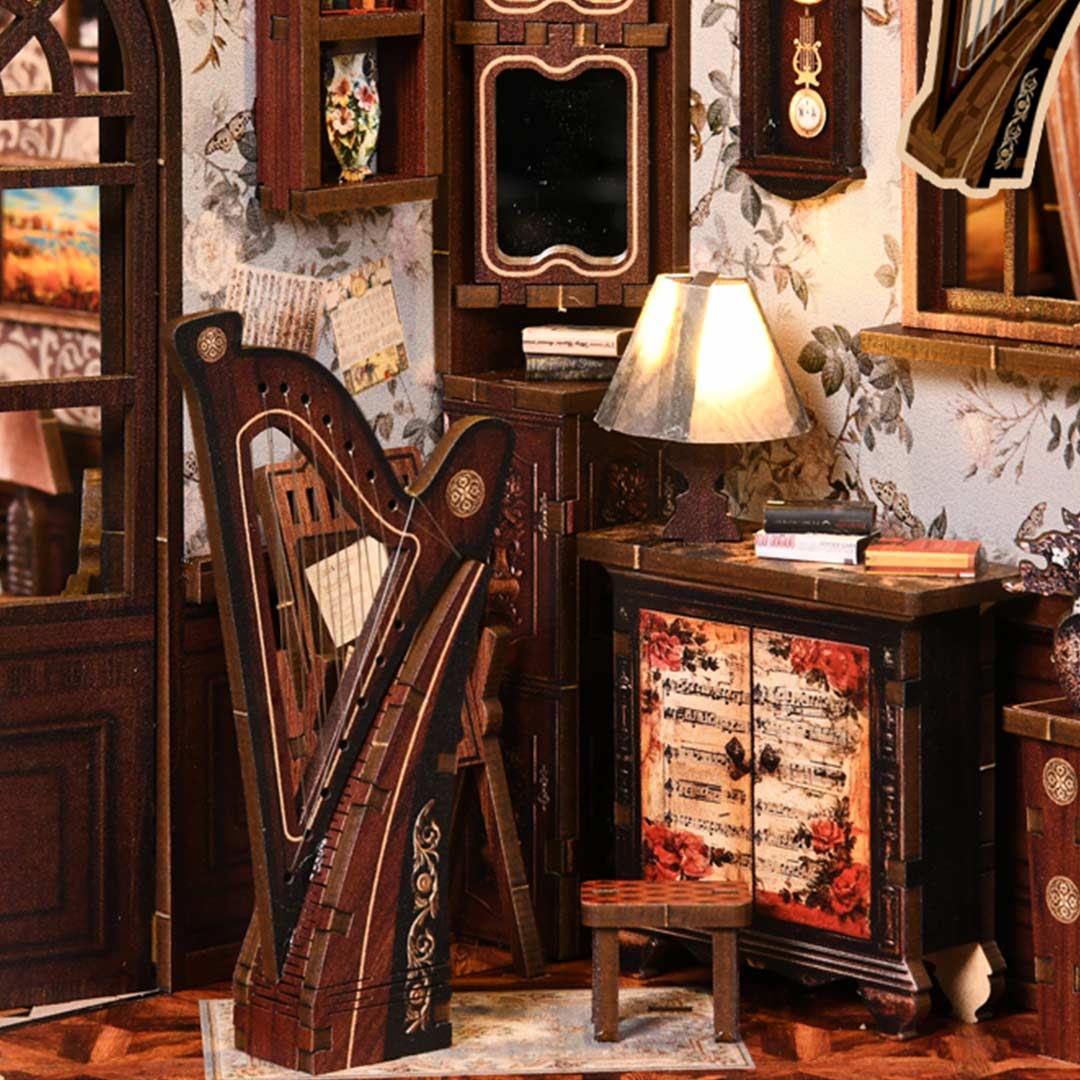 European Melody DIY Wooden Book Nook Shelf Insert