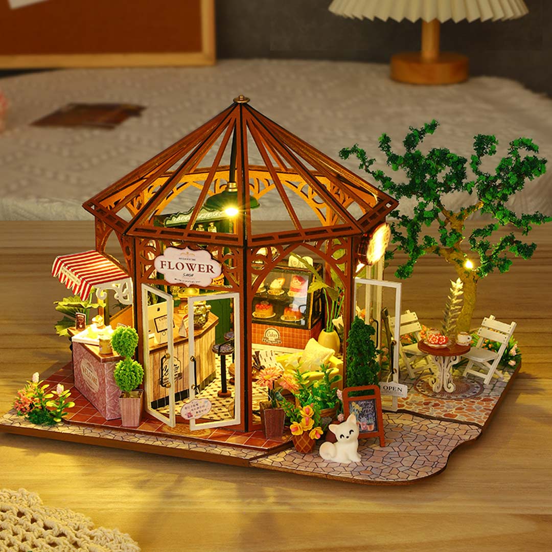 Flower Shop DIY Wooden Dollhouse Kit