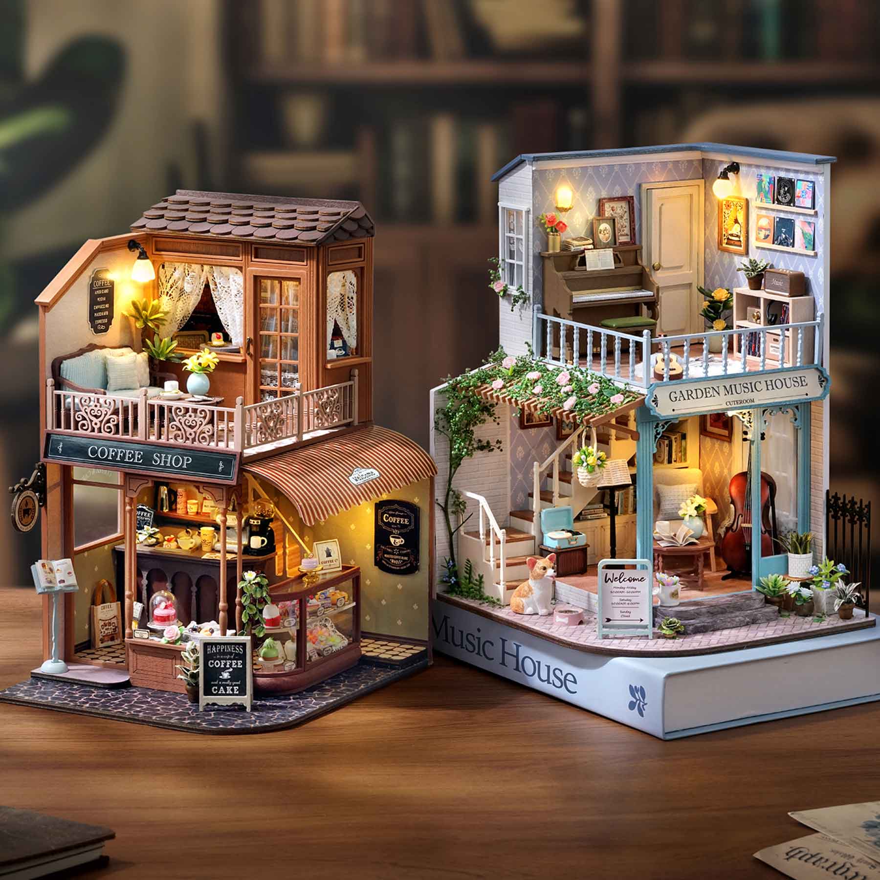 Coffee Shop DIY Miniature House Kit
