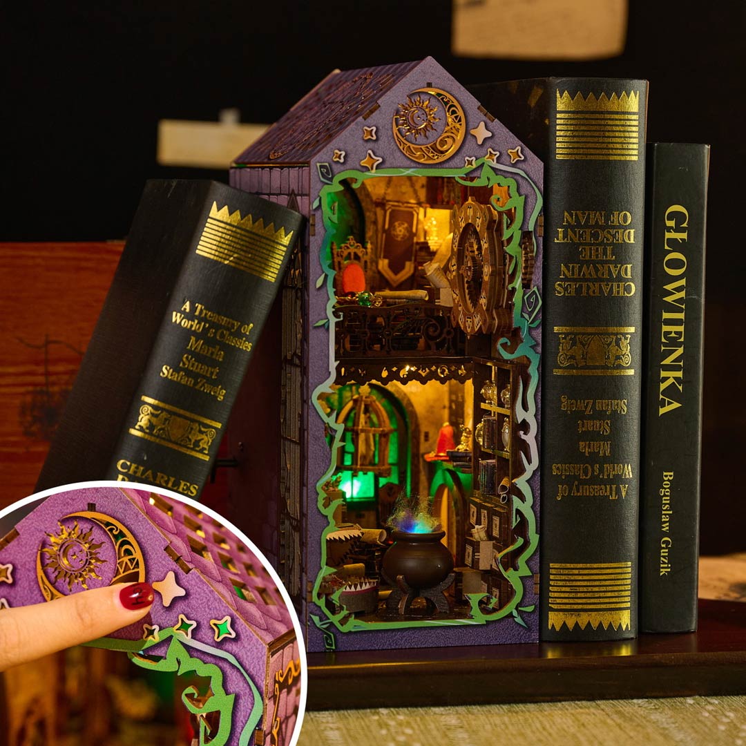 Mystic Theurge's Hut DIY Wooden Book Nook Shelf Insert