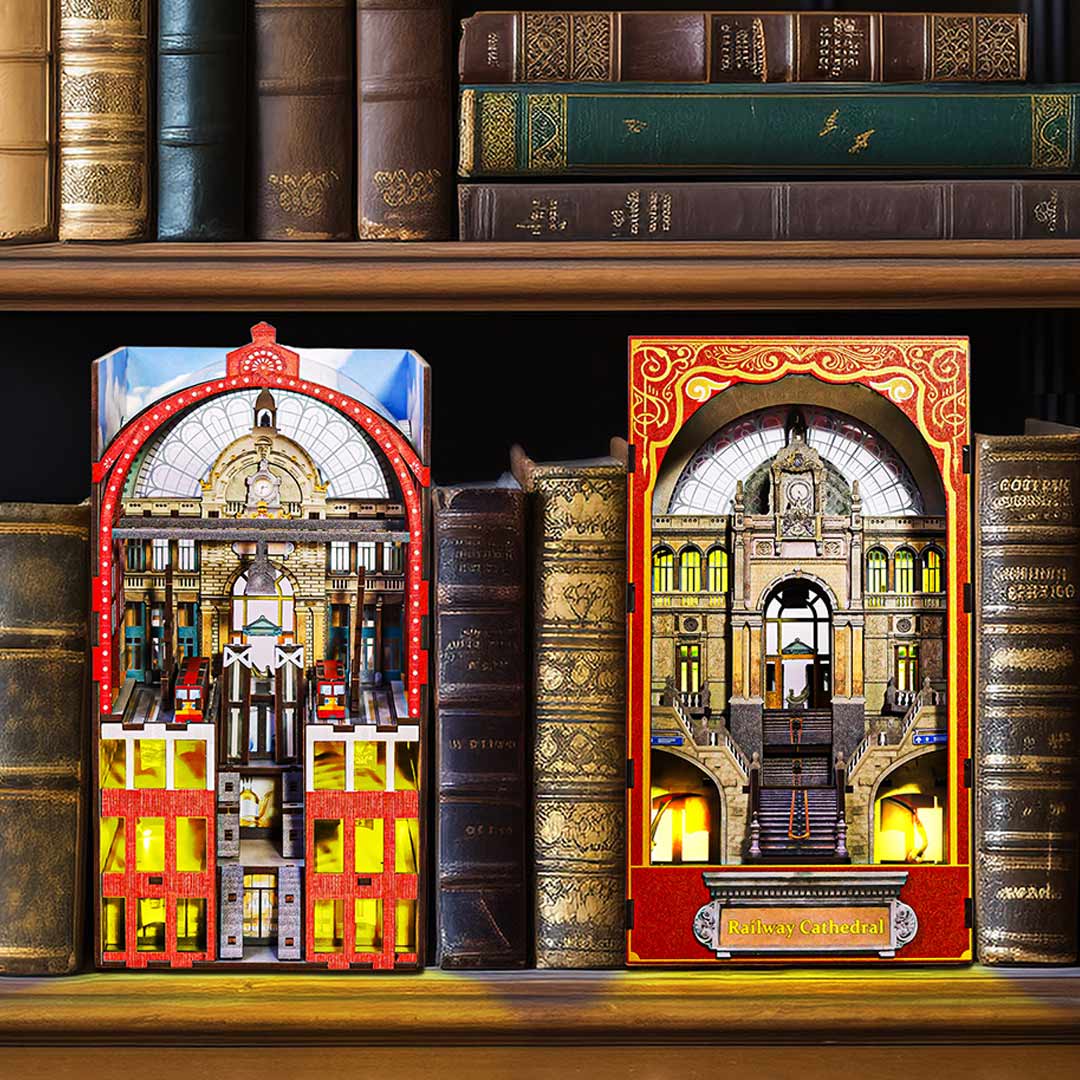 Railway Cathedral DIY Book Nook Bookshelf (2 Sides Scene)