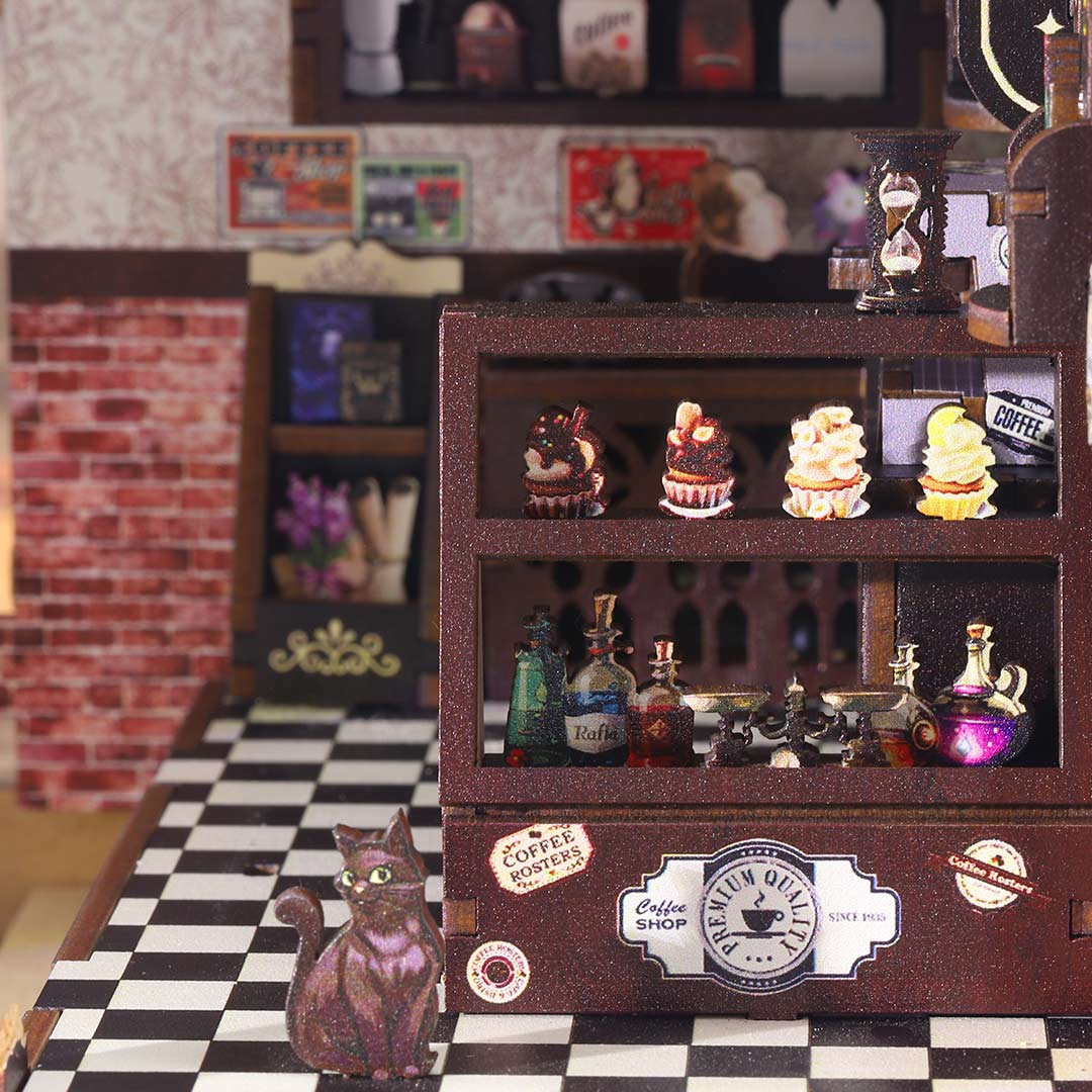 Magic Coffee Shop DIY Wooden Book Nook Kit
