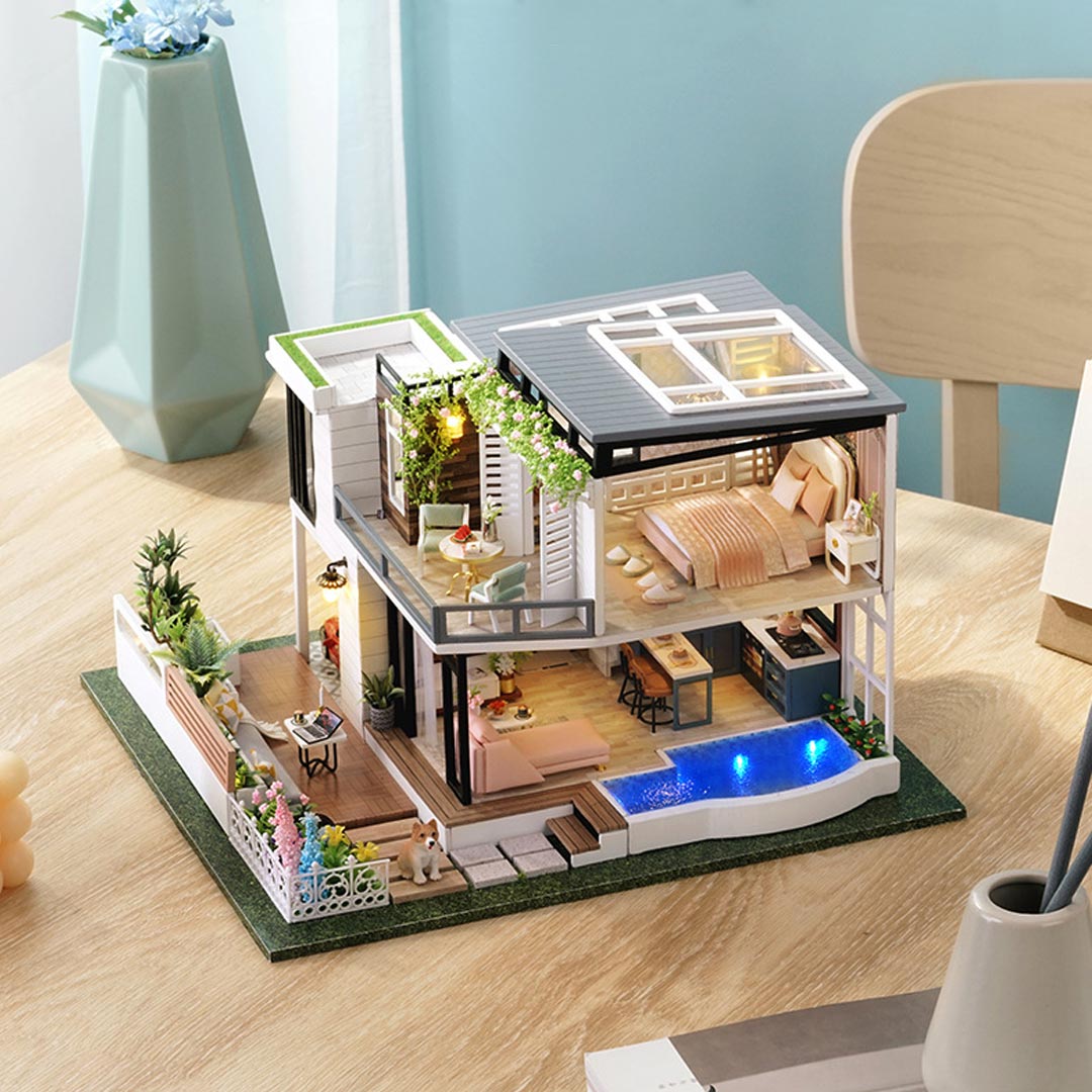 Garden Villa DIY Dollhouse Miniature Kit