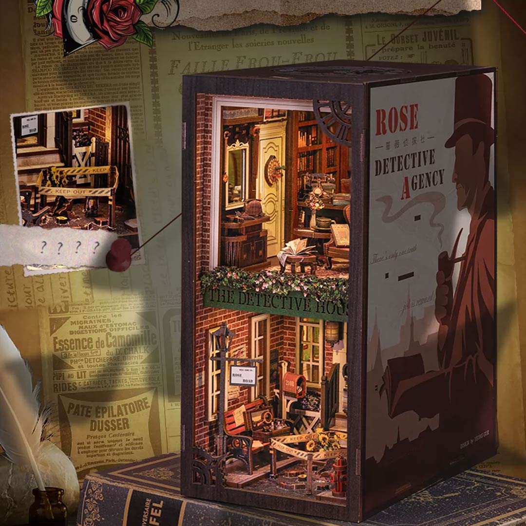 Rose Detective Agency DIY Book Nook Shelf Insert