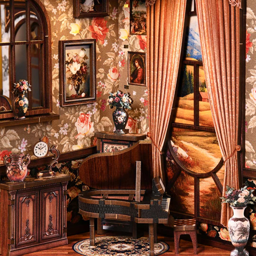 European Melody DIY Wooden Book Nook Shelf Insert