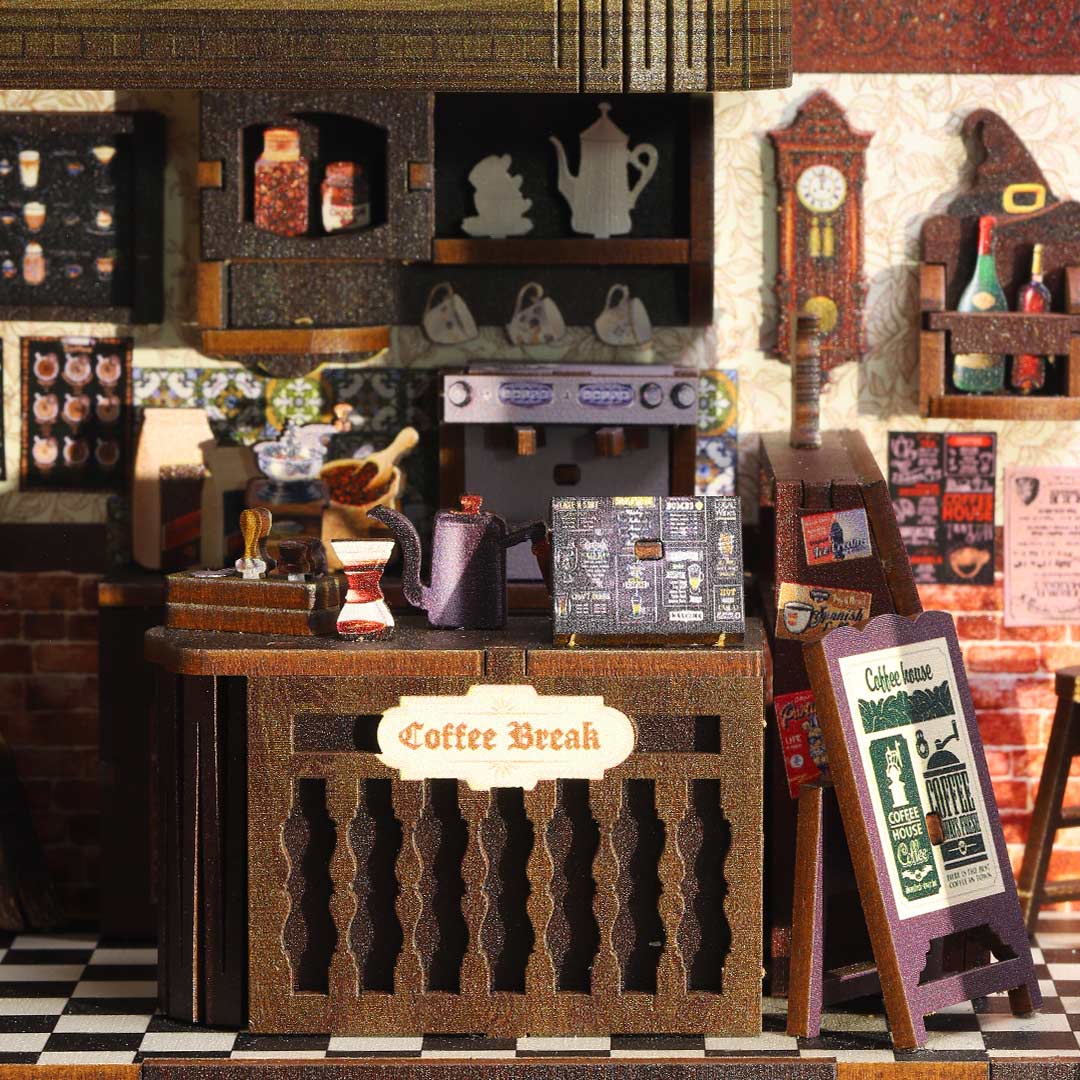 Magic Coffee Shop DIY Wooden Book Nook Kit